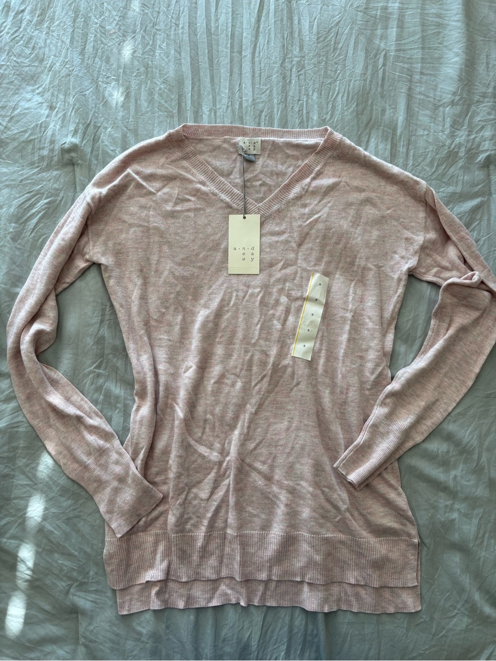 a new day Light Pink V-Neck Pullover Sweater